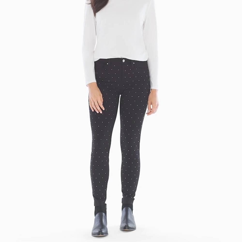 Slimming Studded Black Pants - Picture 2 of 4